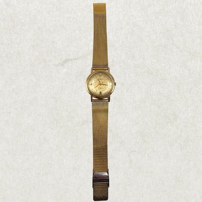 Vintage 1960s Mechanical Men’s Watch – Home Watch Co., 21 Jewels, Gold Mesh Band