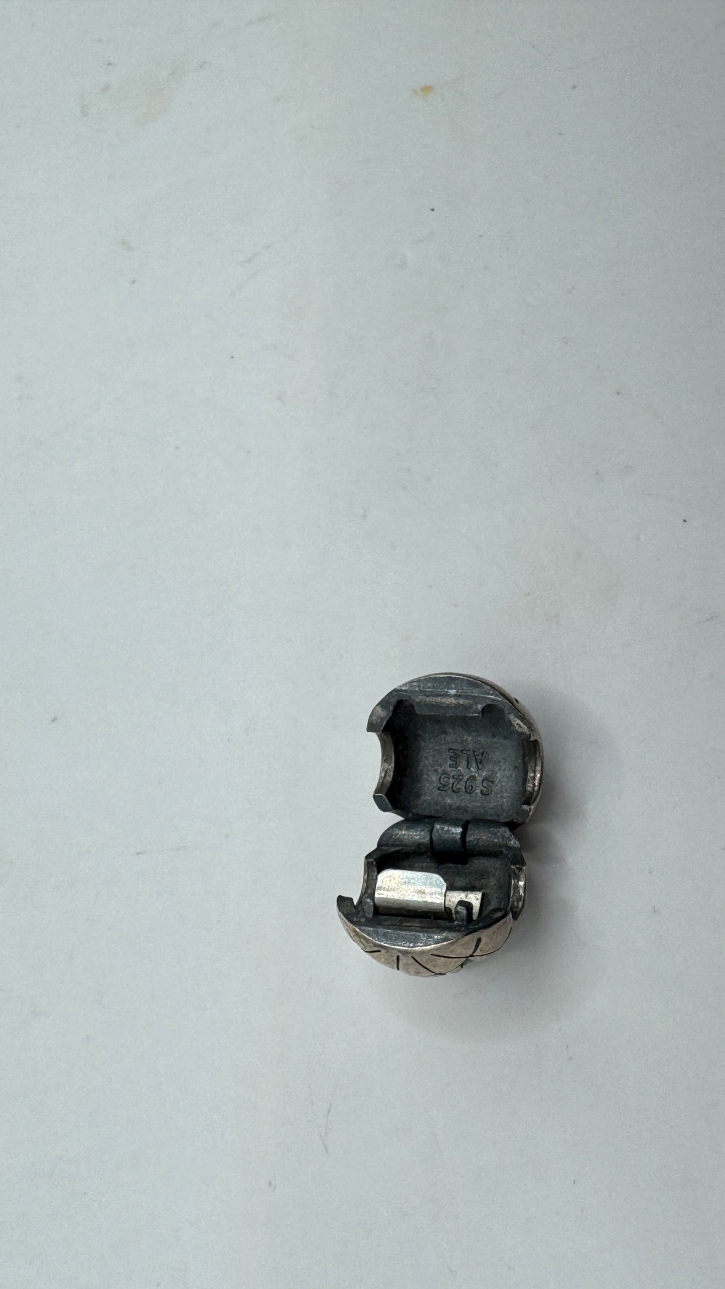 Authentic Pandora ALE 925 Sterling Silver Charm – Oxidized Abstract Pattern Bead