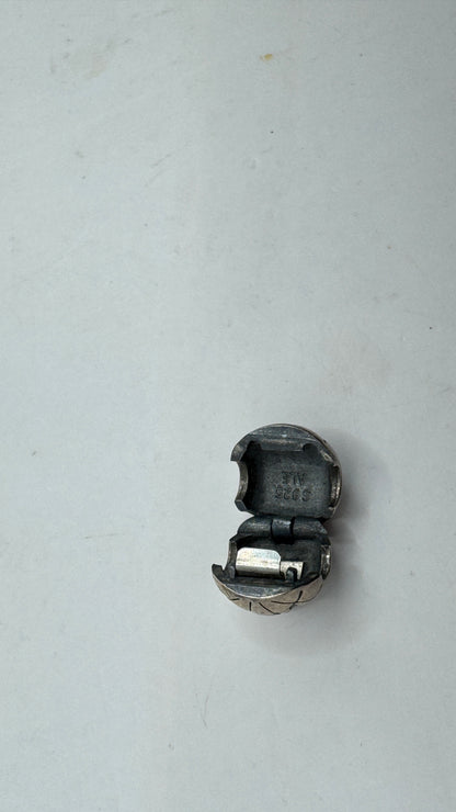 Authentic Pandora ALE 925 Sterling Silver Charm – Oxidized Abstract Pattern Bead