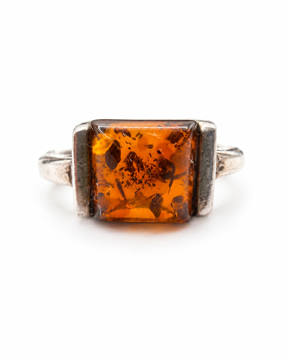Cognac Mosaic Amber Ring — Size 7