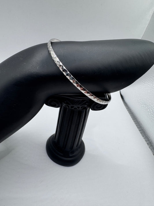 Vintage Sterling Silver 925 Bangle Bracelet – 6 cm Diameter