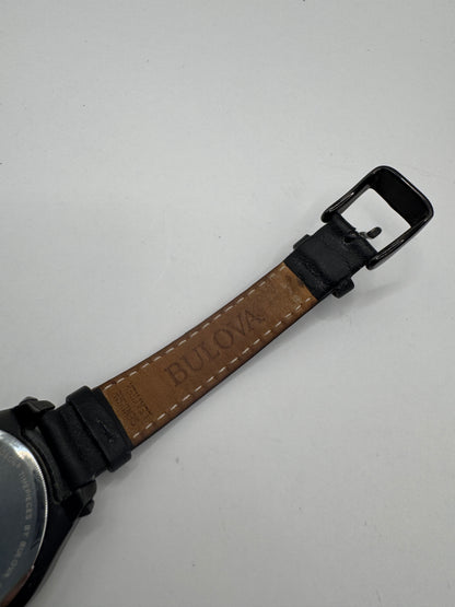 Limited Edition Bulova Harley-Davidson Women’s Watch – Black Leather Strap & Crystal Bezel