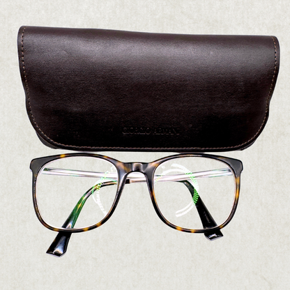 Vintage Giorgio Armani Glasses – Tortoiseshell Frames, Used, Good Condition (Frame Only, Prescription Lenses Installed)