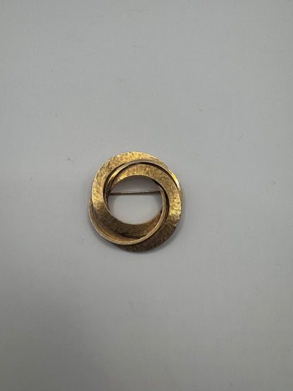 Vintage H.G. 1/20 12K Gold Filled Florentine Circle Brooch