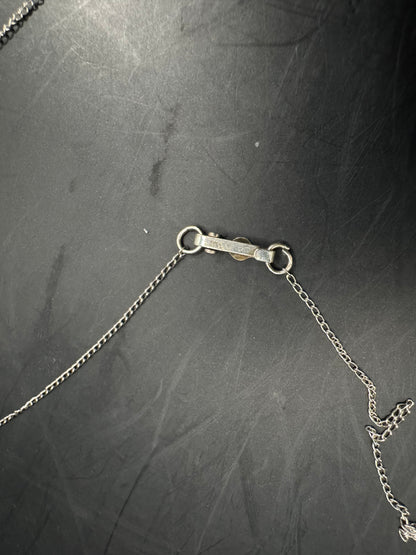 Vintage 925 Silver Heart Ruby Pendant Necklace