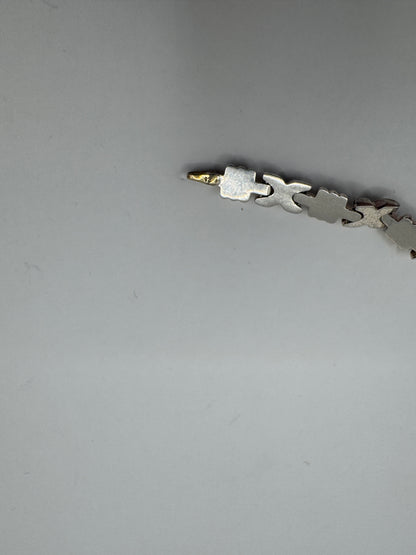 Vintage Two-Tone Sterling Silver Bracelet – Italy 925, Silver & Gold Plated