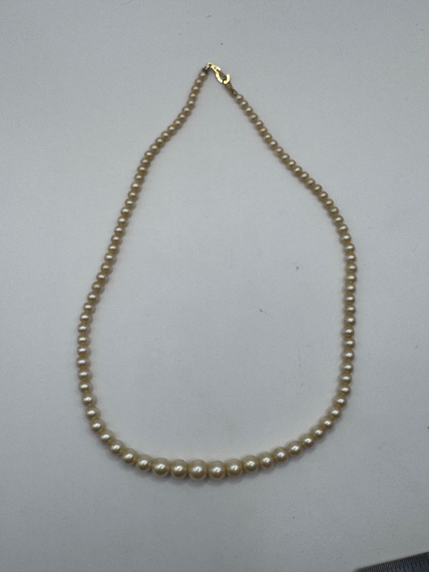 Vintage Natural Pearl Necklace – Painted, Excellent Condition