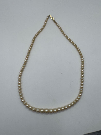 Vintage Natural Pearl Necklace – Painted, Excellent Condition
