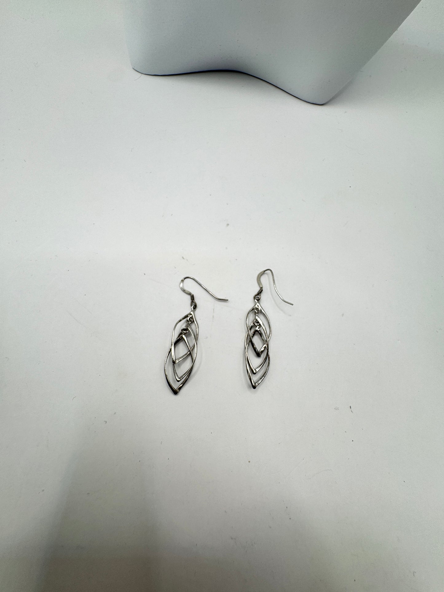 Vintage Sterling Silver Openwork Dangle Earrings – Excellent Condition