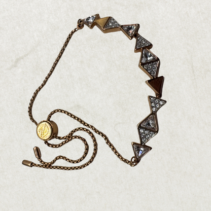 Swarovski Gold Tone Triangle Crystal Bracelet