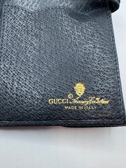 Authentic Gucci Accessory Collection GG Canvas Trifold Wallet in Blue – Excellent Condition