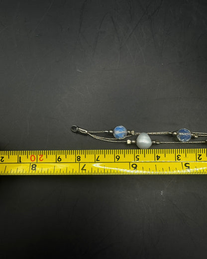 Elegant 925 Silver Bracelet with Pearl & Opalite – 7”