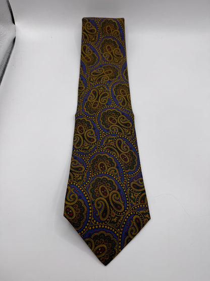 Vintage Yves Saint Laurent Silk Tie – Paisley Pattern, 54” x 3.5”, 100% Silk