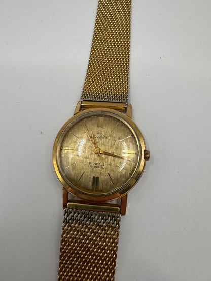Vintage 1960s Mechanical Men’s Watch – Home Watch Co., 21 Jewels, Gold Mesh Band