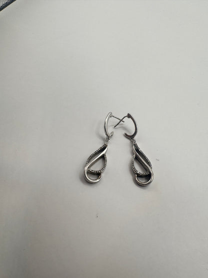 JWBR Sterling Silver 925 Earrings with Diamonds – Elegant Drop Design