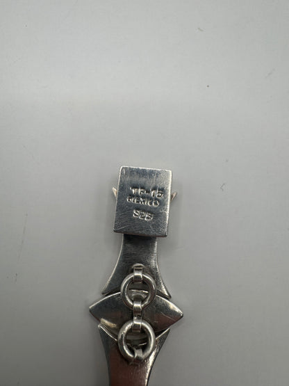 Vintage Taxco Modernist Sterling Silver Bracelet – Signed TF-15, Mexico 925, 1970s, 50.5g