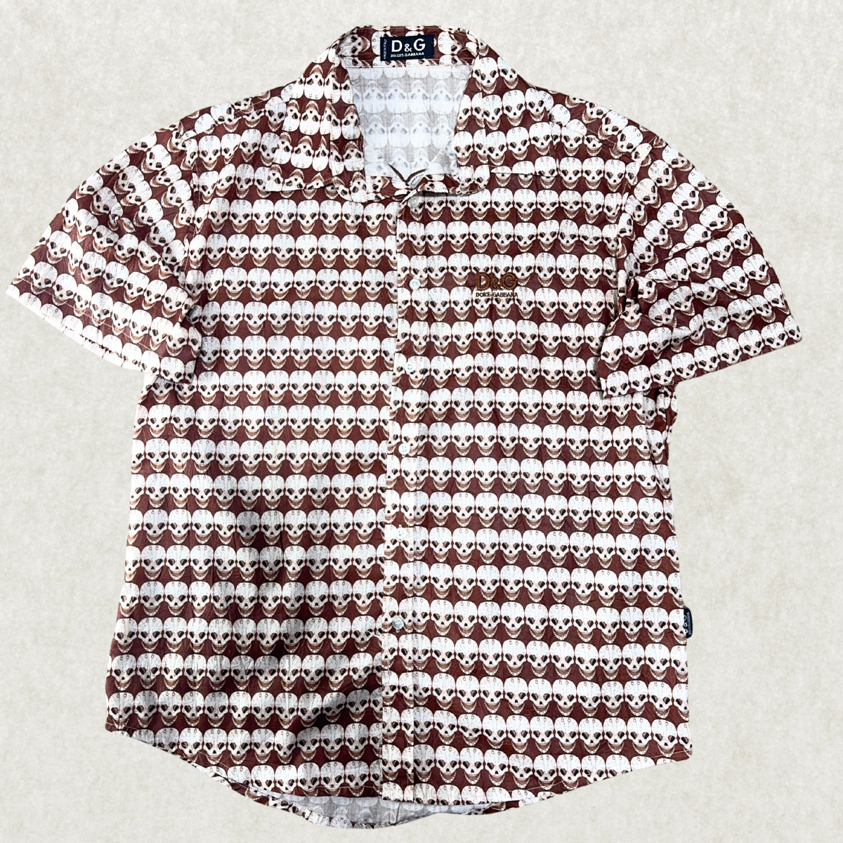Rare Vintage D&G (Dolce & Gabbana) Men’s Shirt – Skull Print, Size M-L