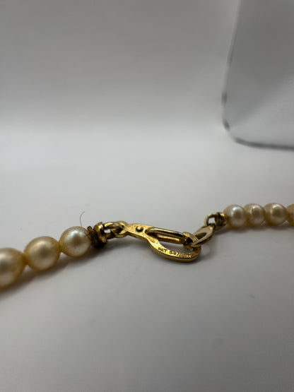 Vintage Natural Pearl Necklace – Painted, Excellent Condition