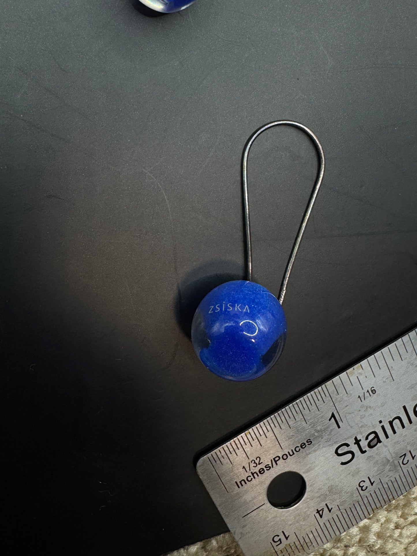 Zsiska Sterling Silver Blue Resin Drop Earrings – Modern Art Glass Style, Minimalist Dangle