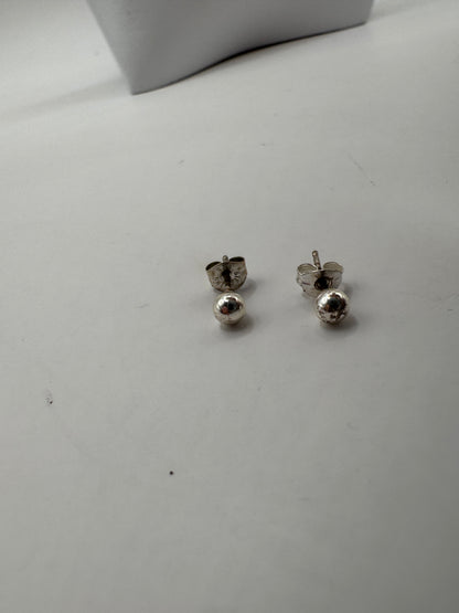 Sterling Silver 925 Ball Stud Earrings – Classic Minimalist Design