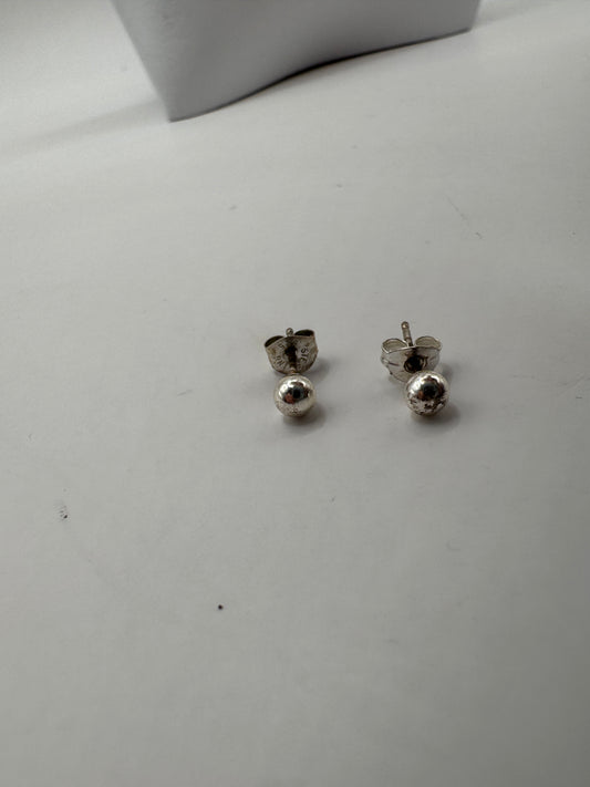 Sterling Silver 925 Ball Stud Earrings – Classic Minimalist Design