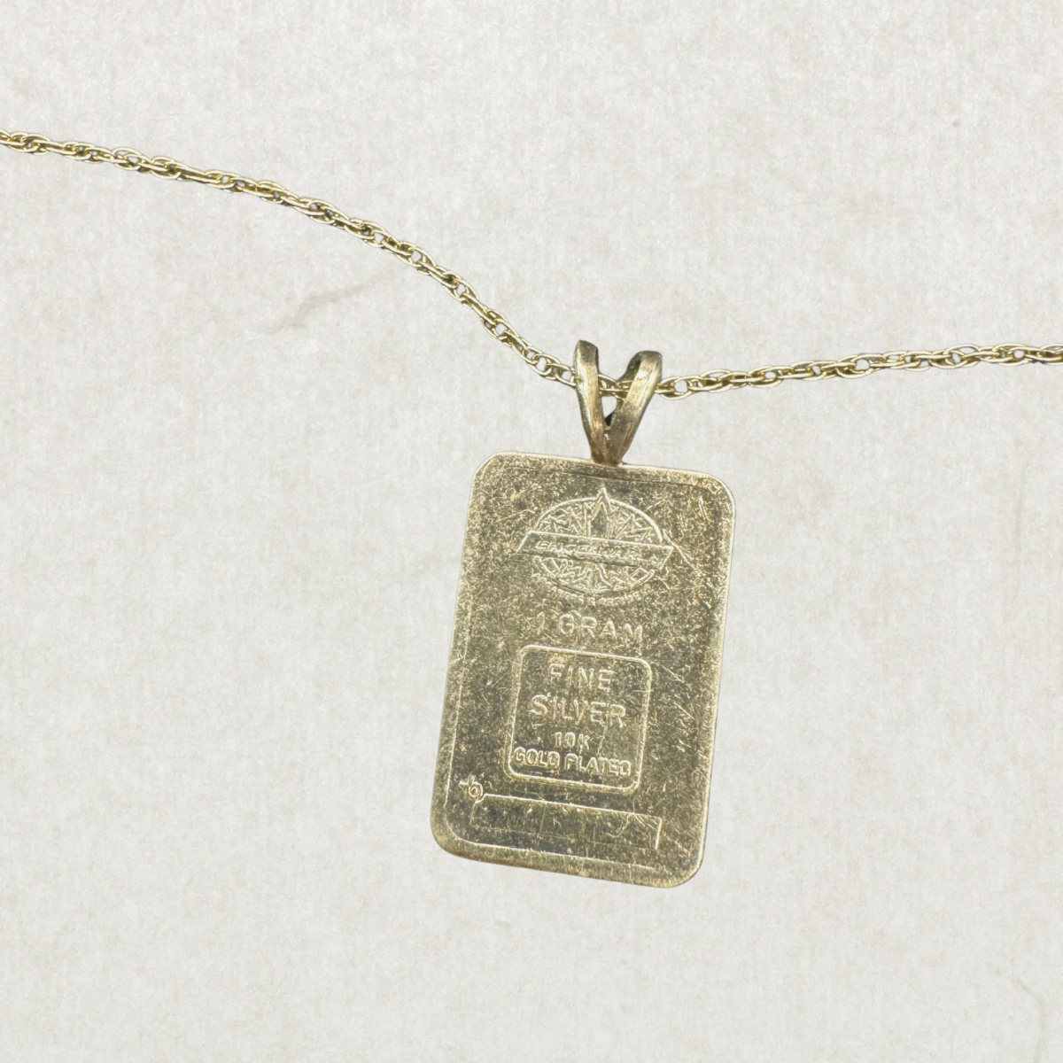 Gold Bar Pendant Necklace