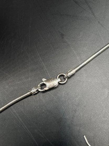 Vintage Sterling Silver Jewelry Set – Hand-Painted Necklace & Earrings, 18”