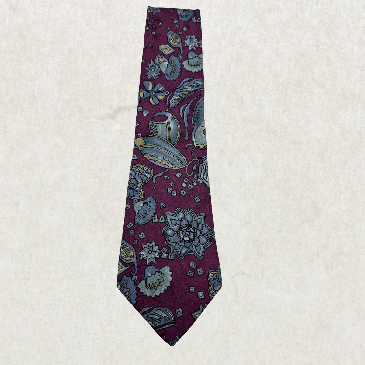Vintage Collezione Bellagio Silk Tie – 100% Silk, Floral Paisley Pattern