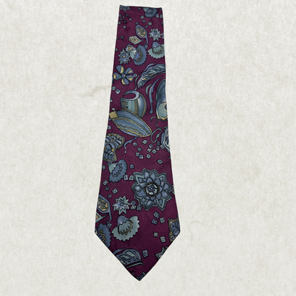 Vintage Collezione Bellagio Silk Tie – 100% Silk, Floral Paisley Pattern