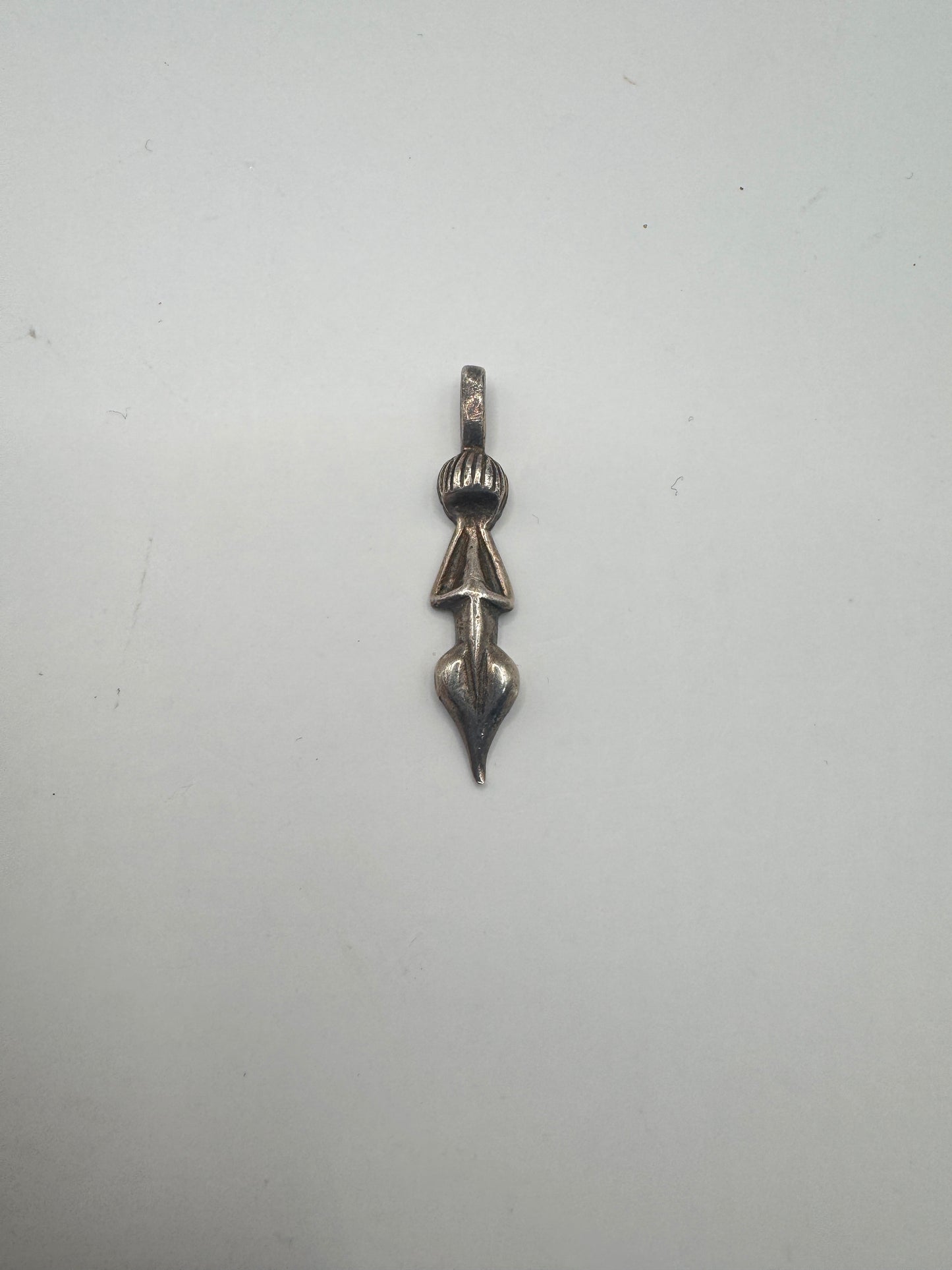 Sterling Silver 925 Abstract Goddess Pendant – Vintage Modernist Design