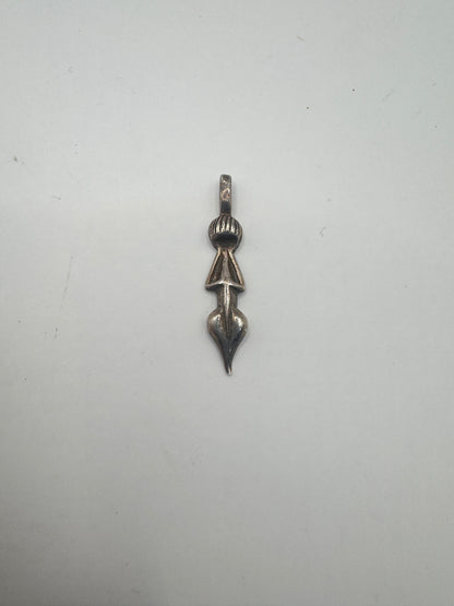 Sterling Silver 925 Abstract Goddess Pendant – Vintage Modernist Design