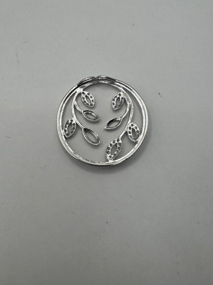 Vintage Large Sterling Silver Pendant with Natural Diamonds – Excellent Condition
