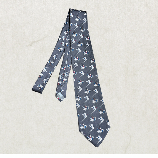 Vintage Balancine Disney Tie – Mickey Mouse Airplane Print, 100% Silk, Made in USA