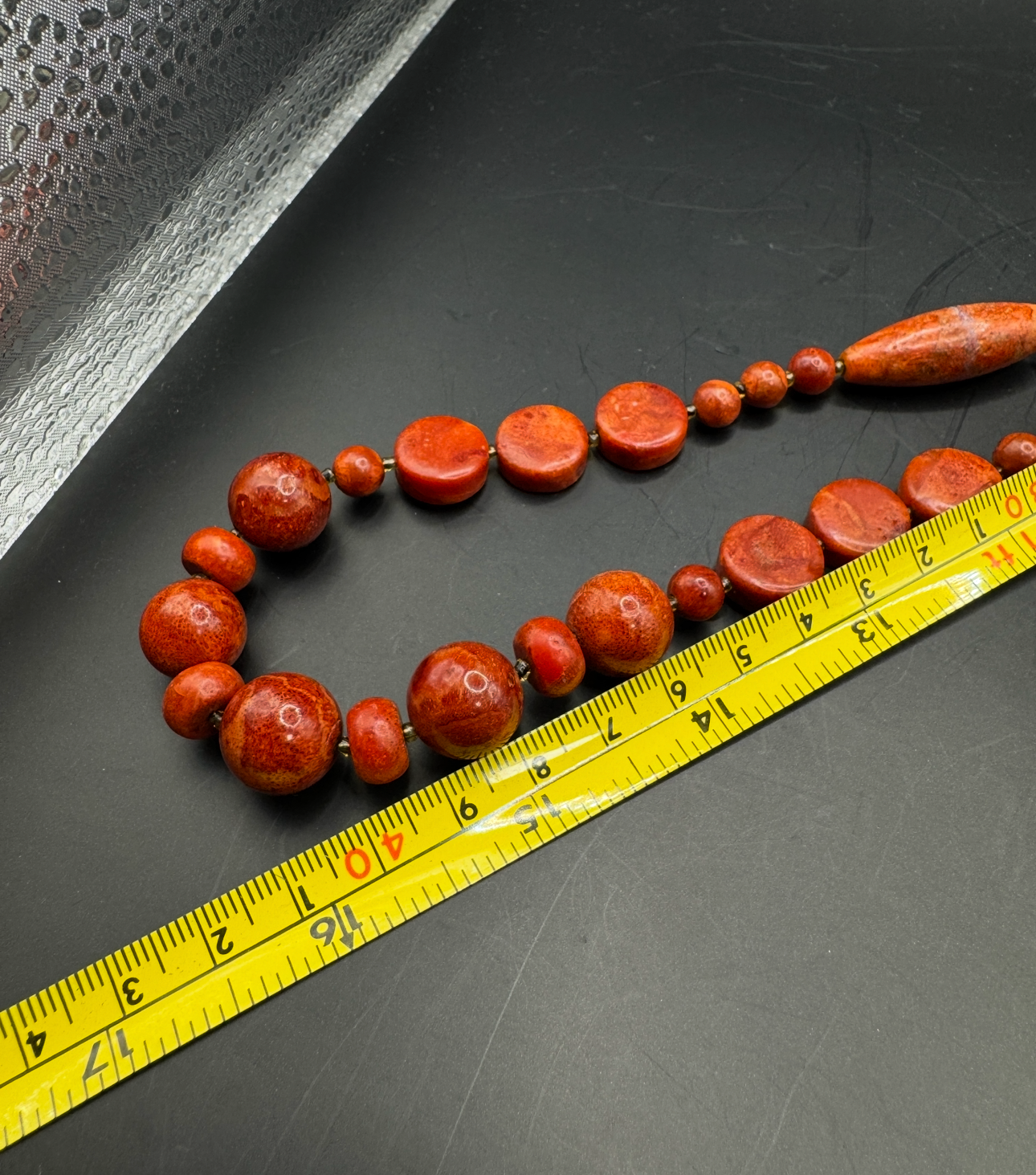 Red Coral Necklace – Victorian Revival (Mid-20th Century)