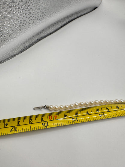 Mid-Century Japanese Pearl Necklace – Vintage, Sterling Silver Clasp