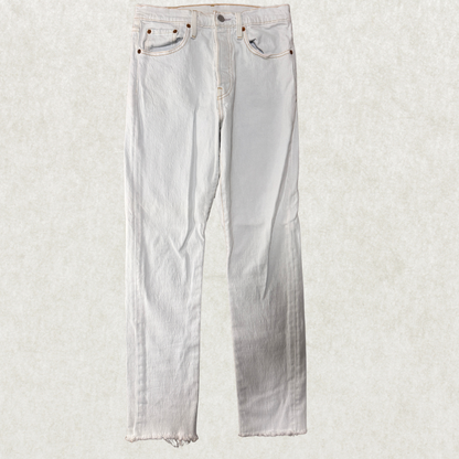 Levi’s 501 Skinny Women’s Jeans – W27 L28, White Denim, Raw Hem