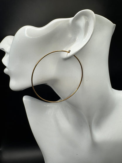 Vintage Dyadema Italy 925 Sterling Silver Gold Plated Hoop Earrings – Made in Italy