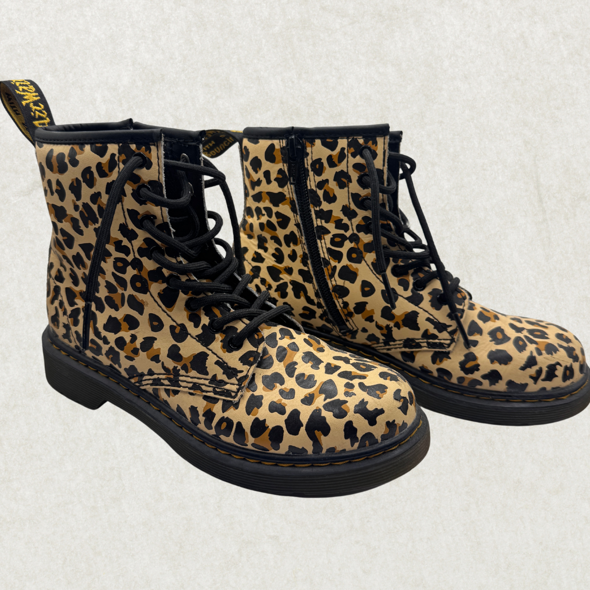 Dr. Martens 1460 Pascal Leopard Girls Combat Boots – EU 34 / US 3