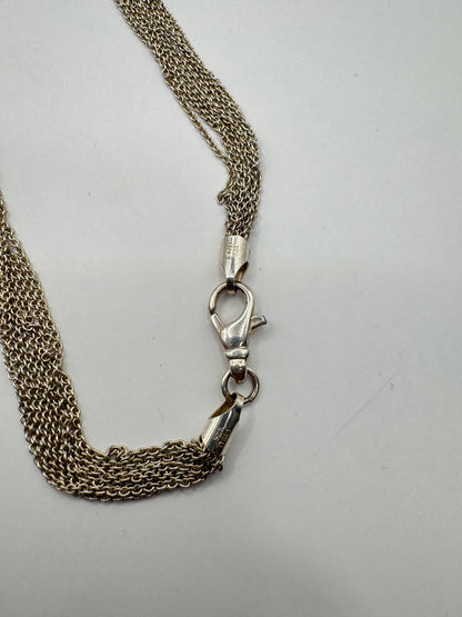 Vintage Heavy Sterling Silver Necklace with Heart – Italy 925