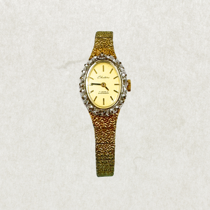 Vintage Chateau 17 Jewels Shockproof Mechanical Women’s Watch – Gold-Tone, Working