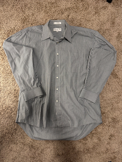 Authentic Christian Dior Men’s Shirt – Size 34-35 (17), Striped, French Designer