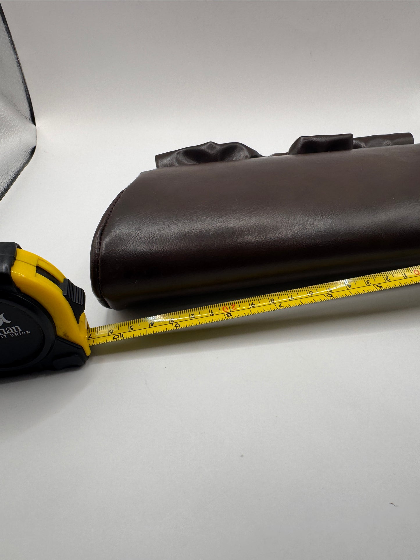 Vintage ~1940s Leather Clutch – Mid-Century, Chain Strap