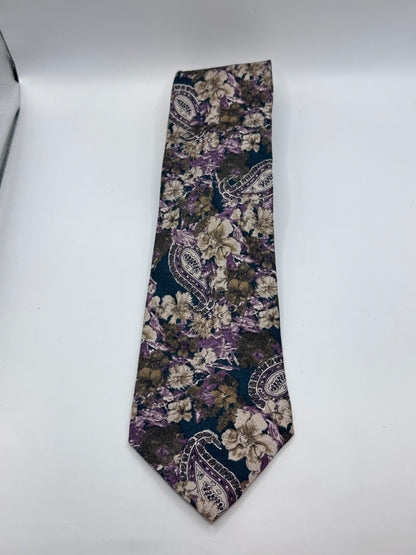 Vintage Pierre Cardin 100% Silk Floral Paisley Tie, 58” x 4” – Excellent Condition
