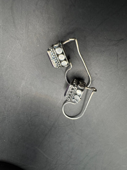 Sterling Silver Amethyst Drop Earrings