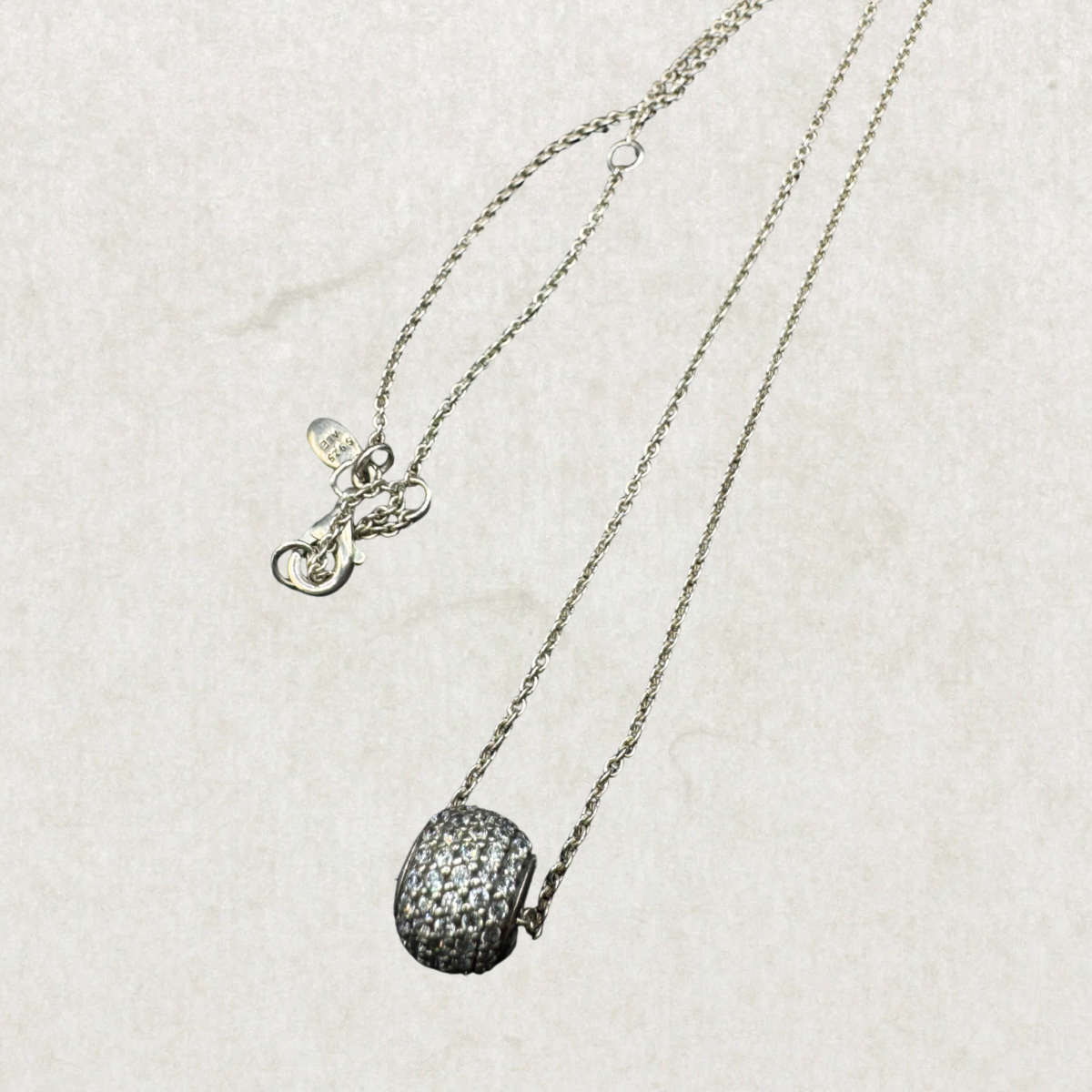 Pandora Sterling Silver 925 Necklace with Sparkling Charm