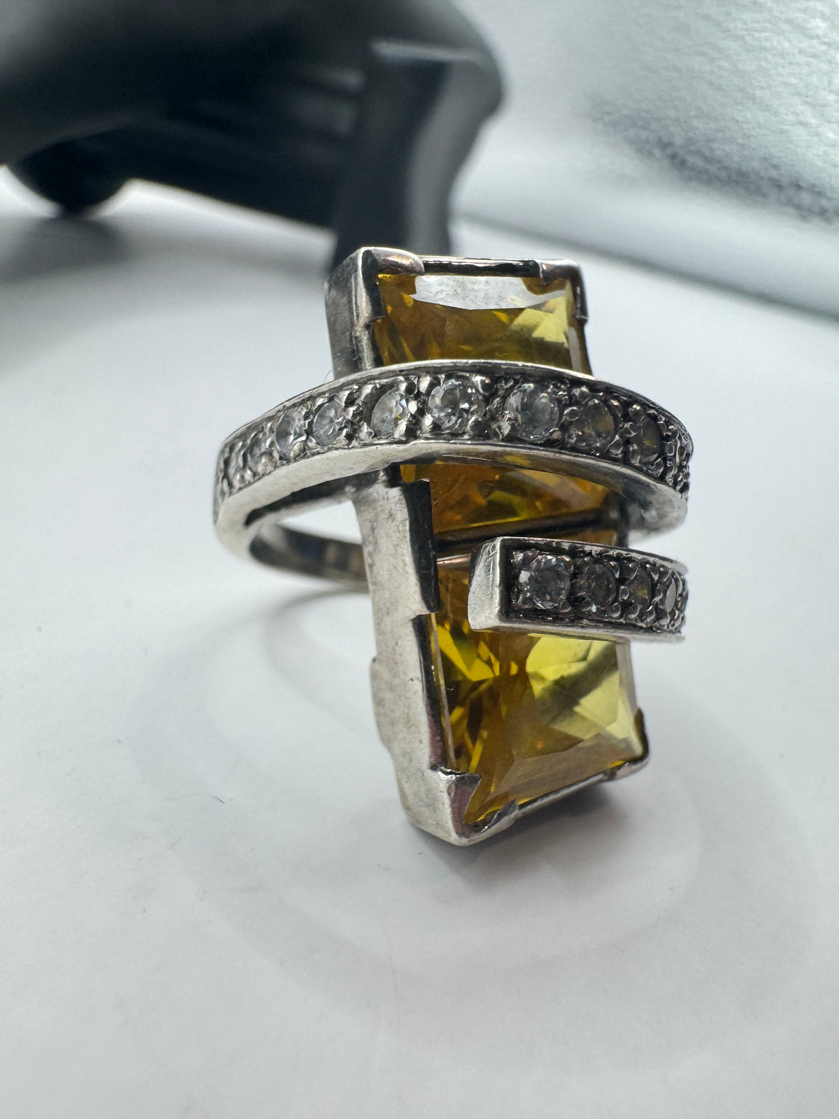 Sterling Silver Statement Rings - Turquoise & Citrine