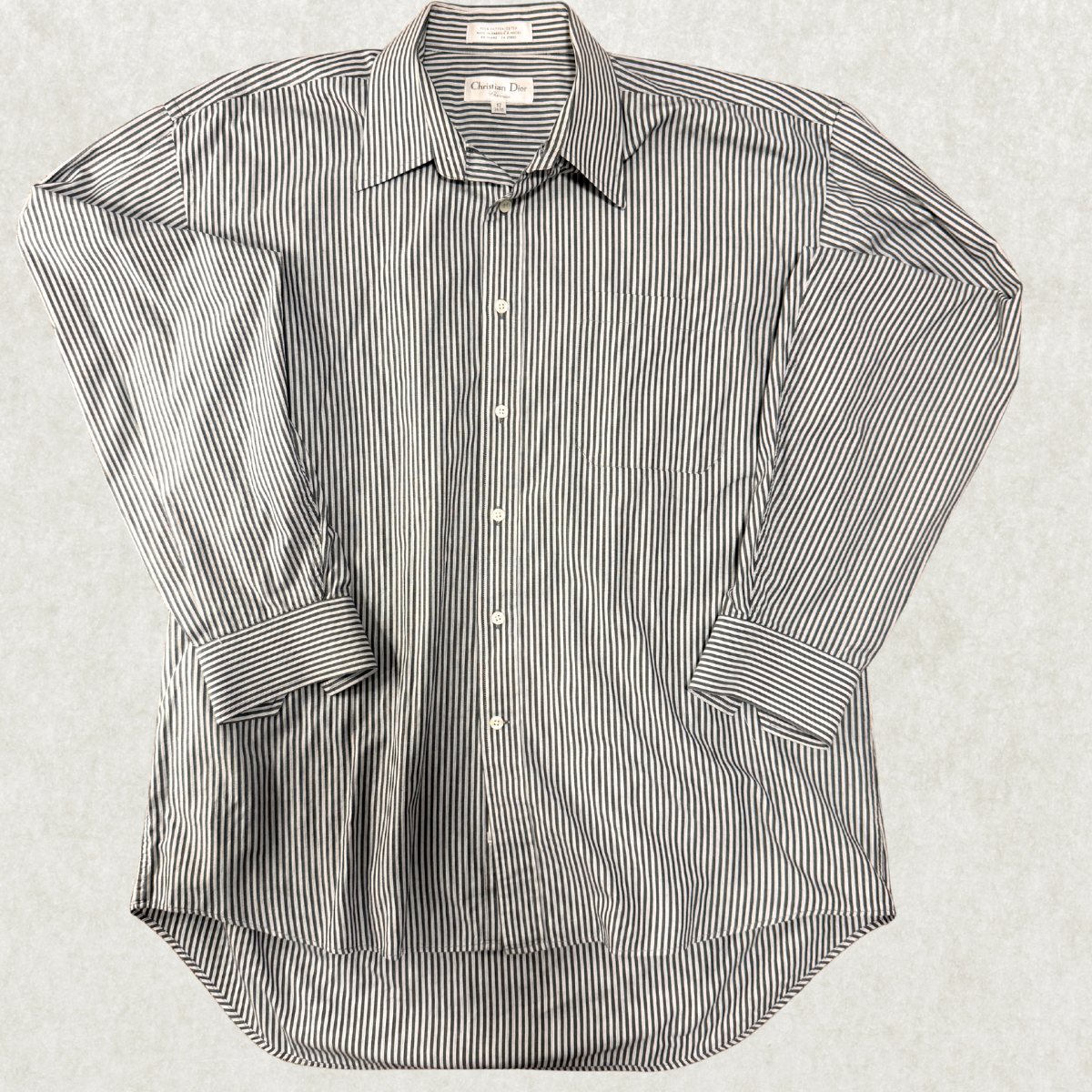 Authentic Christian Dior Men’s Shirt – Size 34-35 (17), Striped, French Designer
