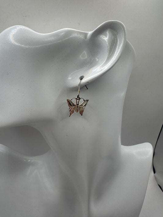 Sterling Silver Butterfly Earrings – Delicate Drop, 925