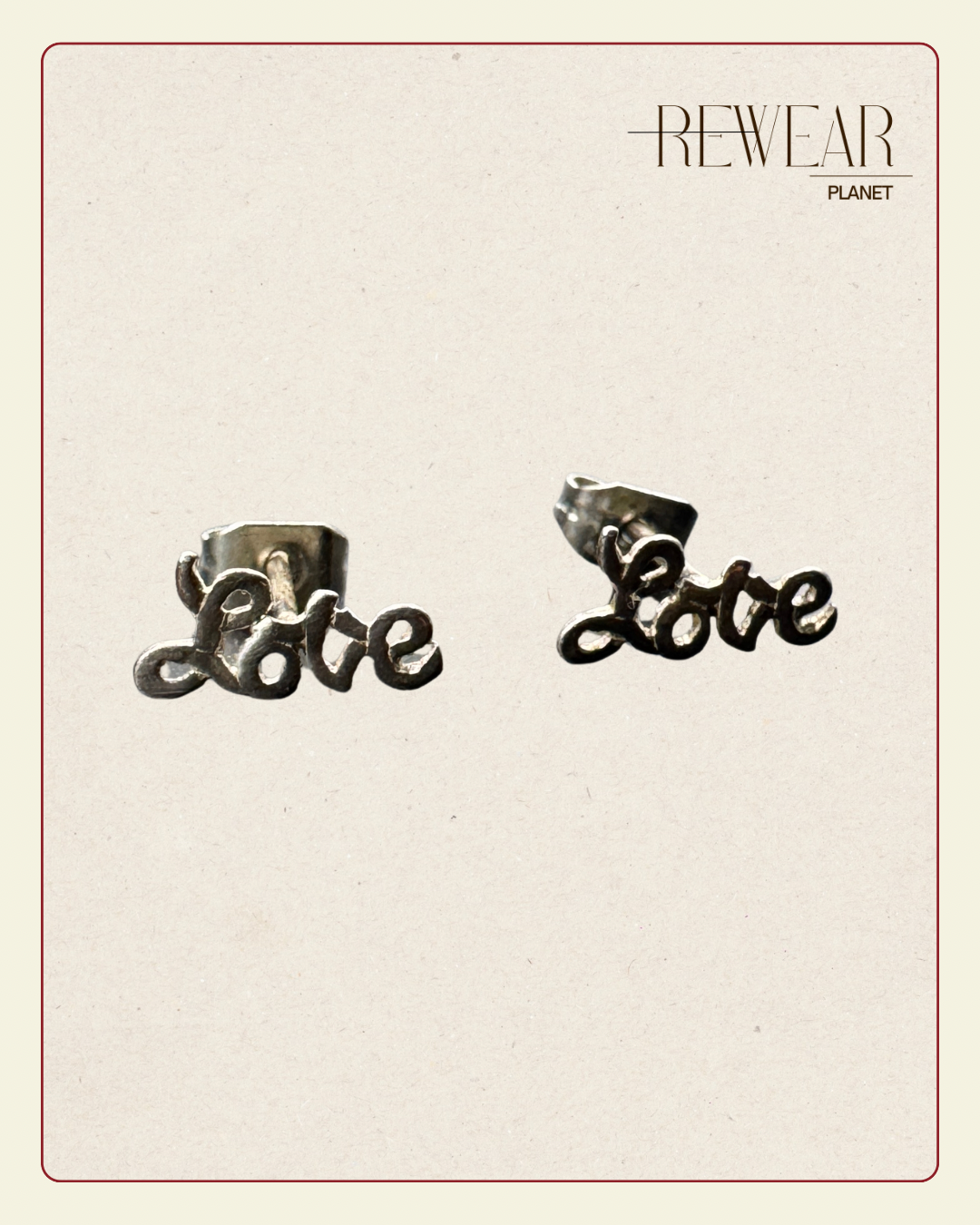 Vintage Sterling Silver LOVE Stud Earrings – Script Letter Earrings
