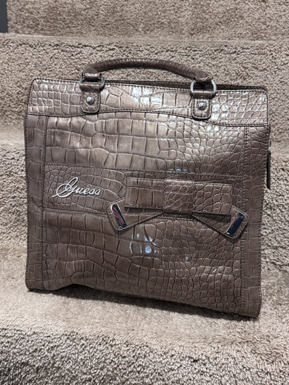 Vintage Guess Croc-Embossed Handbag, 13” x 14” x 5” – Great Condition
